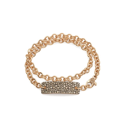 T-Ella T-Ella with double row in Rose Gold and Brown Diamonds