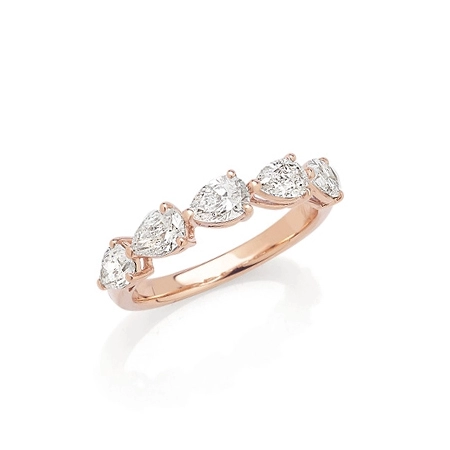 Classics Half band in rose gold and pear shape diamonds